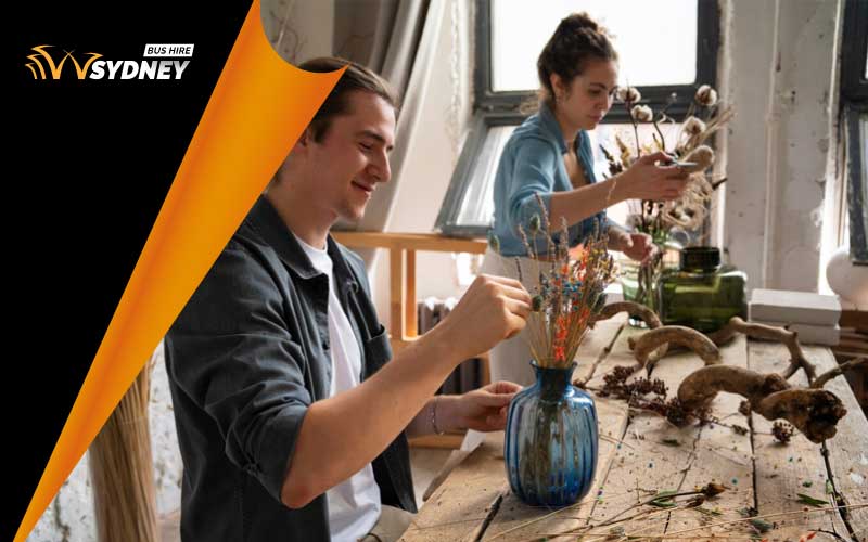 adults enjoying artisan workshops, Sydney activities, Sydney Teachers Activities